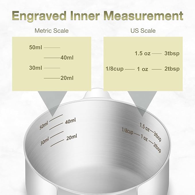 1PCS 1/4Cup Single Measuring Cup, Etched Inner Scale Stainless Steel Measure - Image 3
