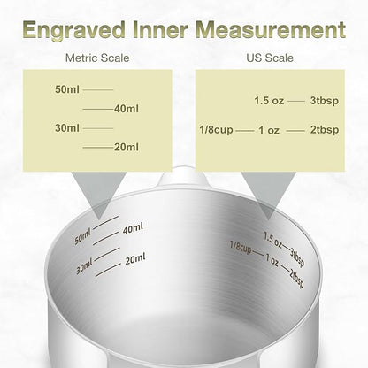 1PCS 1/4Cup Single Measuring Cup, Etched Inner Scale Stainless Steel Measure - Image 3
