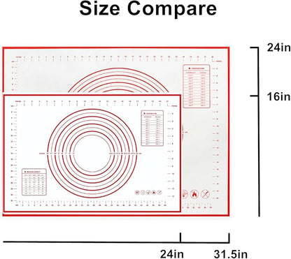Large 24" x 16" Silicone Baking Mat | Non-Slip Pastry & Dough Mat - Image 3