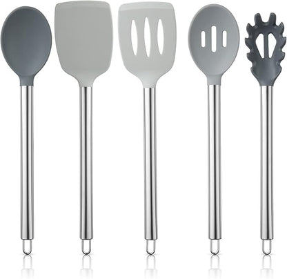 COOK WITH COLOR Silicone Cooking Utensils, Kitchen Utensil Set, Cooking Utensils by CookwithColor