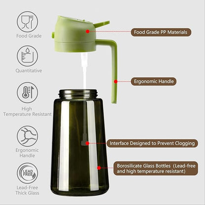 SWEET VIEW 2PCS Olive Oil Dispenser and Oil Sprayer – 16oz/470ml Glass - Image 5