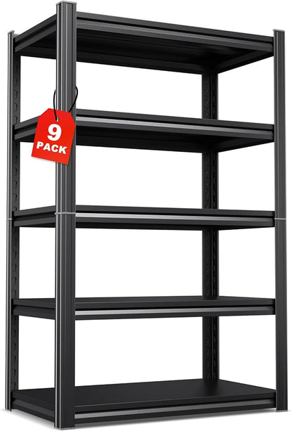 Set of 9 71"H Garage Shelving-2050LBS 5 Tier Storage Shelves, Adjustable Heavy by Unknown