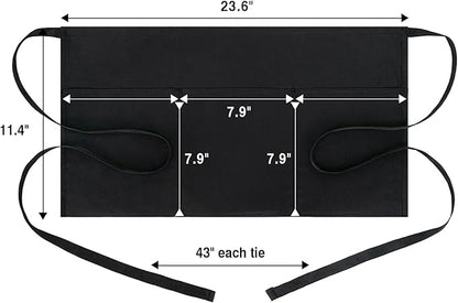BOHARERS Cotton Server Aprons 3 Pack Waiter Waitress Apron Short Apron - Image 7
