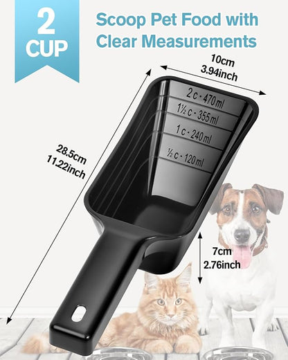 2 Cup Dog Food Scoop, Plastic Pet Food Scoop - Image 3