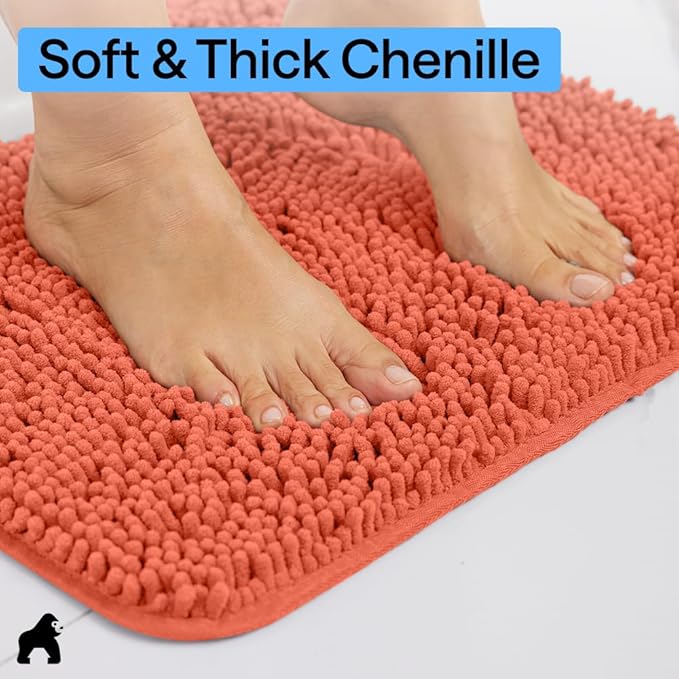 GORILLA GRIP Bath Rug Mat 30x20, Thick Soft Absorbent Chenille, Quick Dry - Image 4