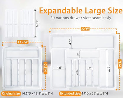 Homecor Silverware Organizer for Kitchen Drawer, Expandable Utensil Drawer - Image 2