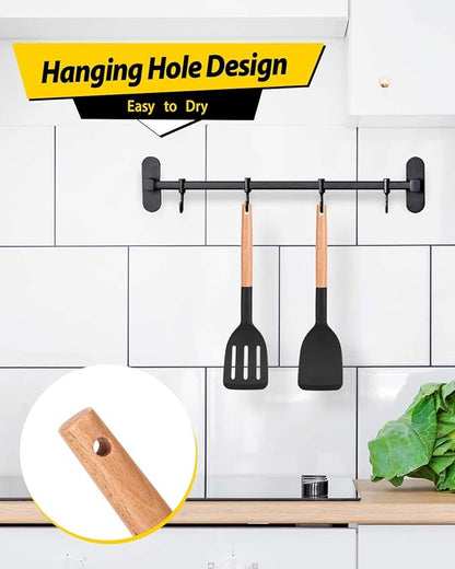 Pack of 2 Silicone Cooking Spatula, Heat Resistant Solid Turner, Non Stick - Image 5