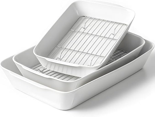 HOMBENE Casserole Dishes for Oven, Ceramic Baking Dishes Set of 3 by HOMBENE