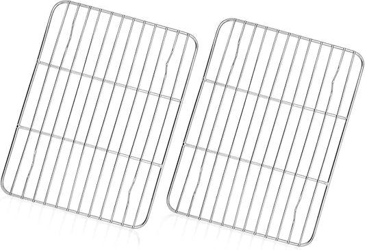 TeamFar Cooling Rack, 8.75” x 6.25” Stainless Steel Wire Baking Rack by TeamFar