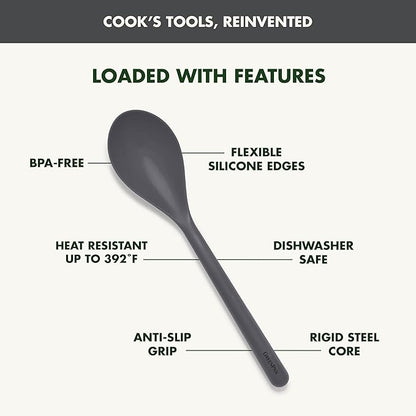 GreenPan Silicone Solid Spoon, Mixing Stirring Serving, Cooking Kitchen Utensil - Image 4