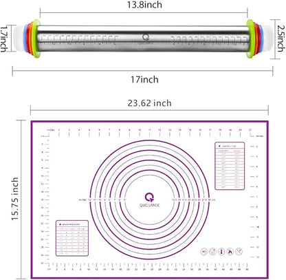 Rolling Pin and Pastry Baking Mat Set, Rolling Pins - Image 5