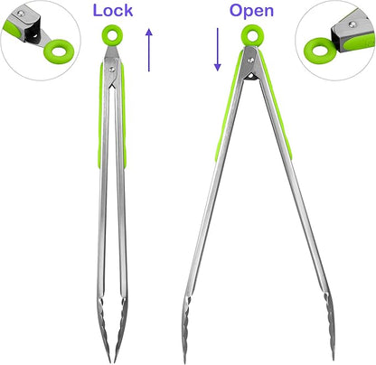 304 Stainless Steel Kitchen Cooking Tongs - Image 3