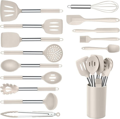 Onader Silicone Cooking Utensils Set of 15, Kitchen Utensils Set by Onader