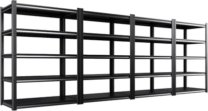Set of 4 All Metal Garage Shelving by Unknown