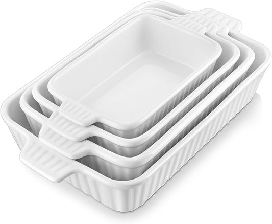 MALACASA Casserole Dishes for Oven, Porcelain Baking Dishes, Ceramic Bakeware by MALACASA