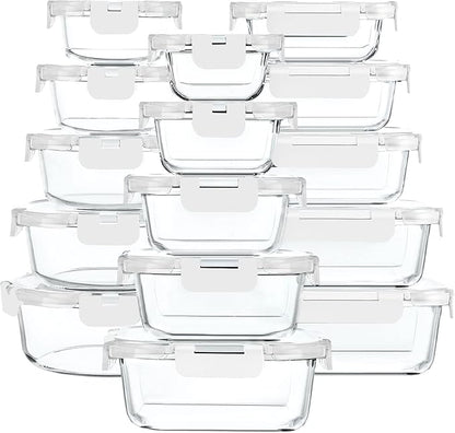 30 Pieces Glass Food Storage Containers by MMCIRCO