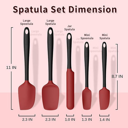 Coukre Silicone Spatula Set of 5, High Temperature Resistant, Food Grade - Image 2