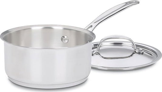 Cuisinart 1 Quart Saucepan w/Cover, Chef's Classic Stainless Steel Cookware by Cuisinart