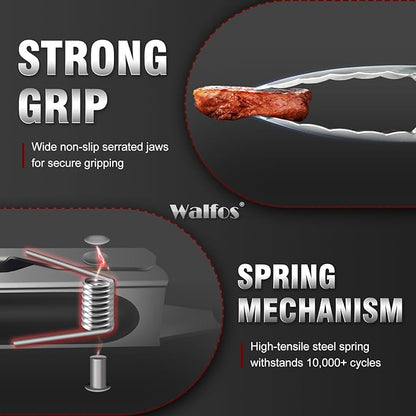 Walfos 17 Inch Extra Long Grill Tongs, Ultimate Stainless Steel BBQ Tongs - Image 5