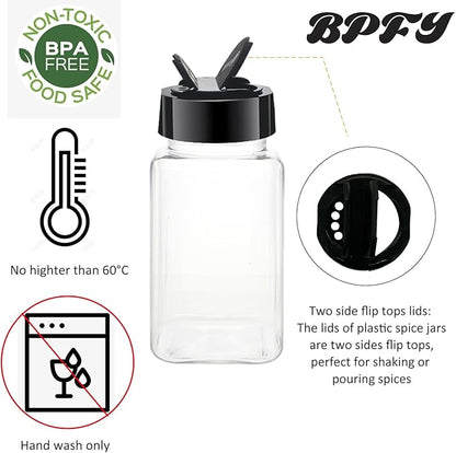 24 Pack 4oz Clear Plastic Spice Jars - Image 3
