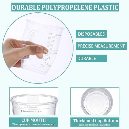 Taeku Measuring Cups Plastic, 8 oz Disposable Clear Epoxy Cups - Image 3