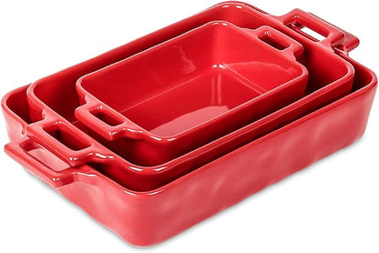 VICRAYS Ceramic Bakeware Set, Porcelain Rectangular Baking Dish, Baking Pan by VicraysCeramic