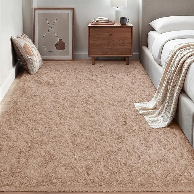Area Rug for Living Room Bedroom: 5x7 Soft Fluffy Shag Rugs Upgrade Non-Slip - Image 4
