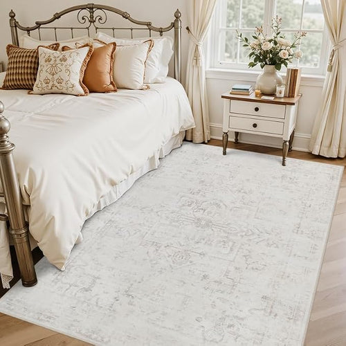 6x9 Area Rugs for Living Room: Vintage Boho Neutral Washable Rug Indoor Soft - Image 2