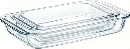 3 Pack High Borosilicate Glass Baking Dishes by Unknown
