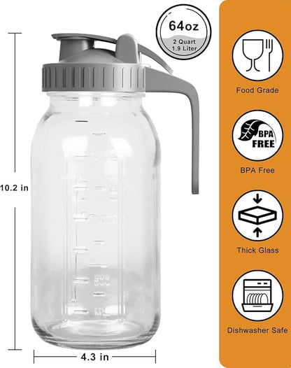 2 Pack - 64oz Glass Pitcher - Image 2