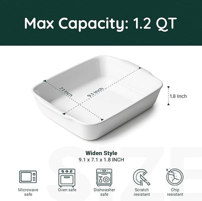 HOMBENE 1.2 QT Ceramic Baking Dish, Lasagna Pan - Image 2