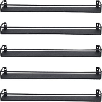 MyGift 16 Inch Wall Mounted Black Metal Nail Polish and Essential Oil Display - Image 6