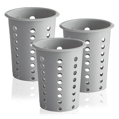 OCS Parts Perforated Utensil Drying Cups | Gray | Set of 3 | Plastic Flatware by OCSParts