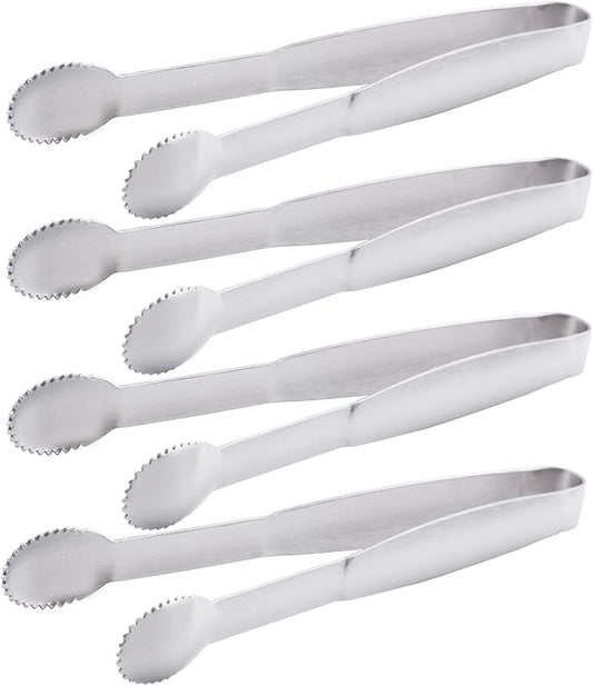 HINMAY Mini Tongs 5-3/4 Inch Stainless Steel Small Serving Tongs, Tiny Kitchen by HINMAY