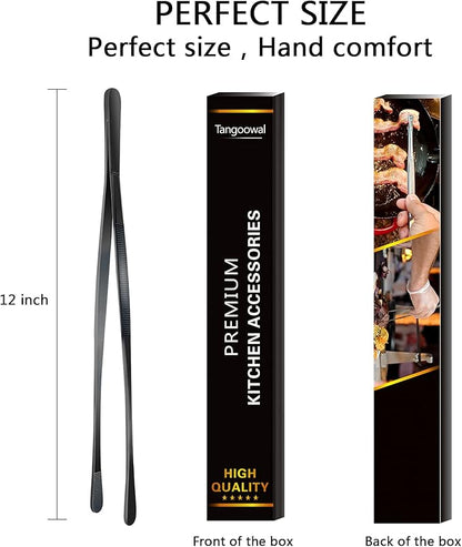 12-Inch Professional Kitchen & Cooking Tweezers Tongs - Image 7