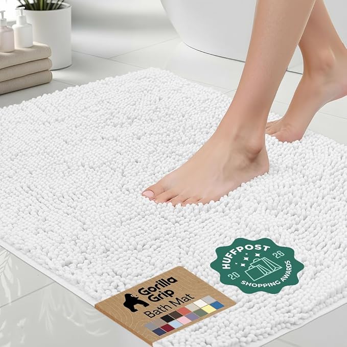 GORILLA GRIP Bath Rug Mat 70x24, Thick Soft Absorbent Chenille, Quick Dry by Unknown
