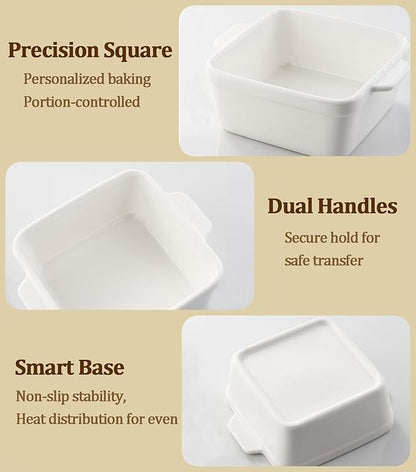 5x5 Small Baking Dish for Oven, 28 Oz Individual Ceramic Casserole Dish - Image 8