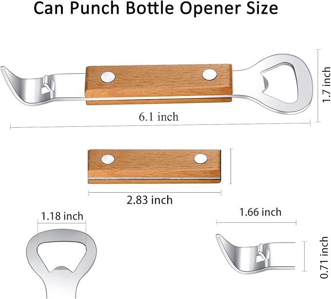 HANCELANT Can Punch Bottle Opener, Manual Stainless Steel Can Opener 1 Pack - Image 3