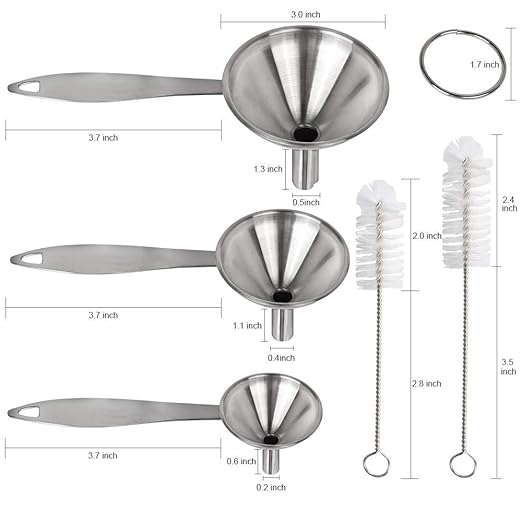 YGDZ Kitchen Funnel for Filling Bottles, Long Handle Funnel Set - Image 2