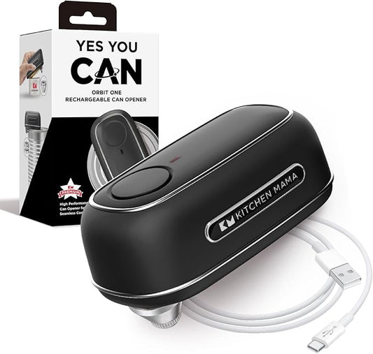 Kitchen Mama Orbit One Rechargeable Electric Can Opener: Hands-free, USB-C by KitchenMama