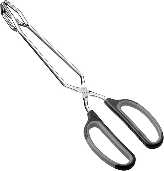 HINMAY Scissor Tongs with Comfort-Grip Handle 12-Inch Cooking Tongs by HINMAY