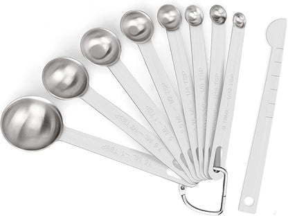 Upgrade 9 PCS Stainless Steel Measuring Spoons Set, Small Tablespoon, Set 8 by Aovchei