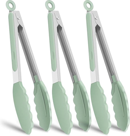 Hotec Silicone Kitchen Tongs for Cooking 9-Inch Serving Tongs by Hotec