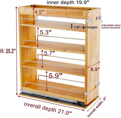 4 Tier Pull Out Spice Rack Holder Shelves, spice organization - Image 3