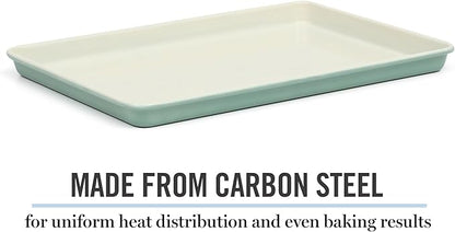 Martha Stewart Gallen 15 x 10 Inch Nonstick Carbon Steel Cookie Sheet – Teal - Image 4