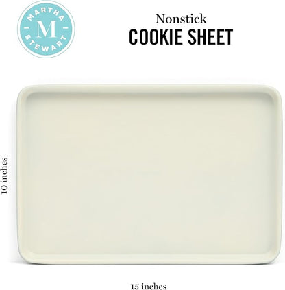 Martha Stewart Gallen 15 x 10 Inch Nonstick Carbon Steel Cookie Sheet – Teal - Image 2