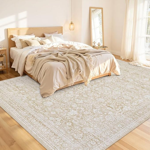 10x12 Area Rug for Living Room: Vintage Boho Neutral Washable Rug Indoor Soft - Image 2