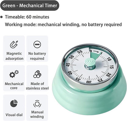 Elegant Stainless Steel Vintage Kitchen Timer - Image 2