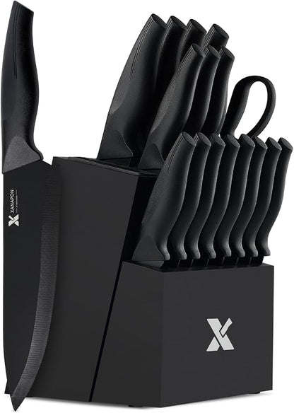 XANAPON 19-Piece Black Kitchen Knife Set by Xanapon
