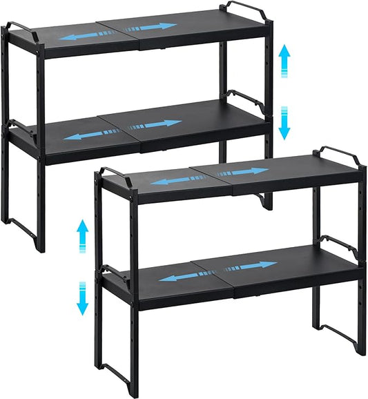 4 Pack Kitchen Cabinet Shelves Organizers, Kitchen Counter Storage Shelf Spice by X-cosrack
